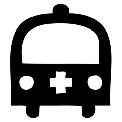 Ambulance Car Silhouette Icon © Liza