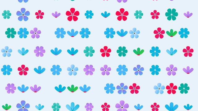 Seamless pattern of simple stylized flowers