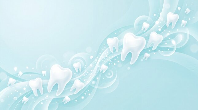 Elegant Dental Tooth and Toothbrush Border Background