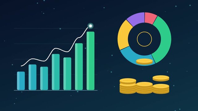 business graph with arrow