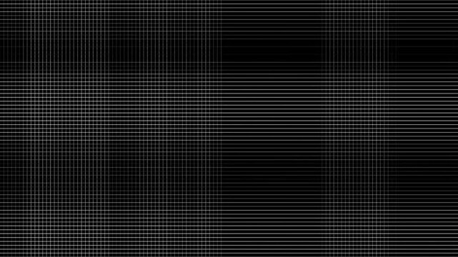 Abstract white grid lines pattern on black background