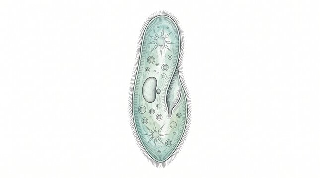 Paramecium Scientific Illustration Detailed Microbiology