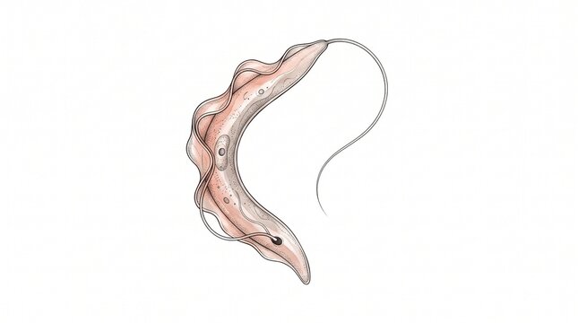 Trypanosoma Parasite Scientific Illustration