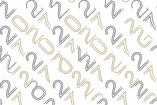 Seamless Diagonal Number Pattern Gold Gray On White Background