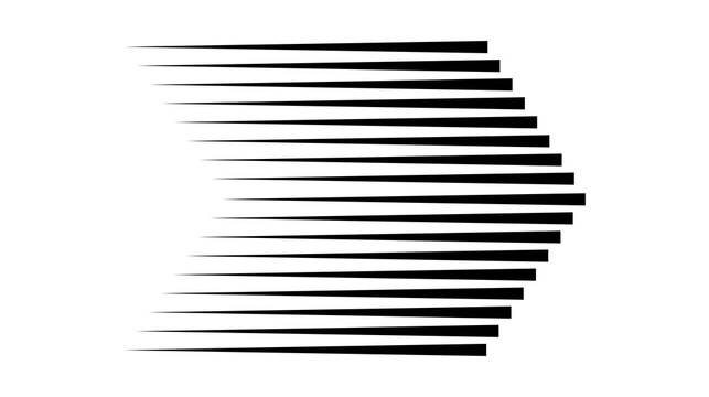 Black Horizontal Speed Lines Arrow Pointing Right Motion Effect Illustration
