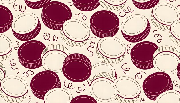 Nostalgic writing concept flat vector illustration with a seamless pattern of vintage typewriter buttons and ink ribbon accents.