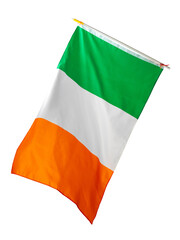 Fototapeta premium Irish flag waving in the wind during a celebration or event showcasing national pride