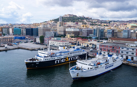 Naples, Italy - September 17, 2026: Naples cruise port, Medmar ferry in the port of Naples. Italy