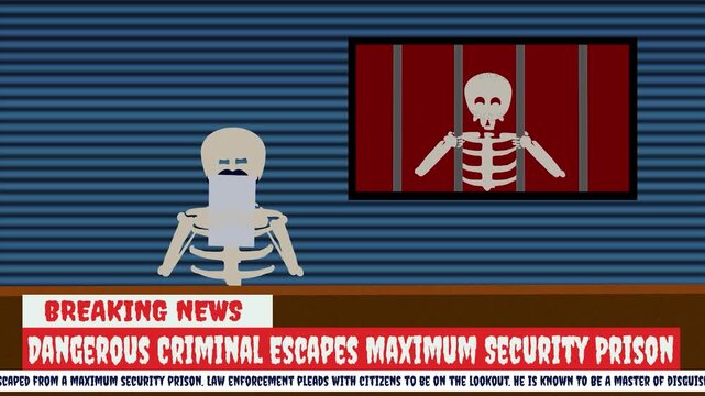 Sus Cartoon Skeleton News Anchor