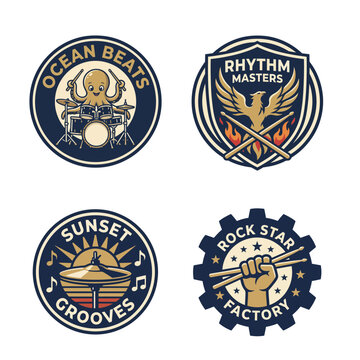 This collection showcases a unique array of music-themed logos, blending creativity with rhythm, perfectly capturing the essence of modern music culture and community.