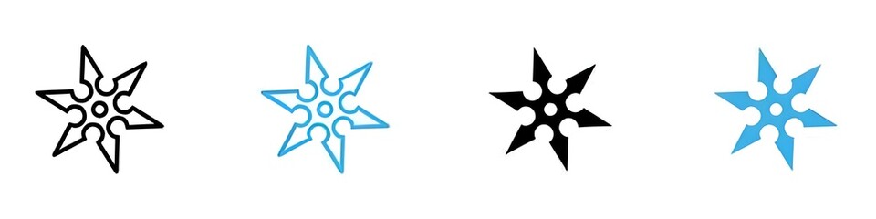 Ninja Shuriken Icon Perfect for Martial Arts and Weapon Designs. Thin line customizable illustration. Contour symbol. Vector isolated outline drawing. Editable stroke © Lovely