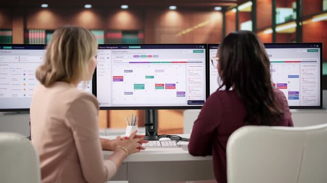 Legal Manager Reviews Case Deadlines On Software Dashboard