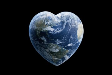 Fototapeta premium The Heart-Shaped Earth: A Cosmic Love Icon for Our Planet