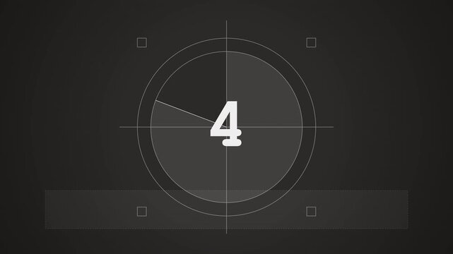 Retro universal film leader countdown nine vintage style