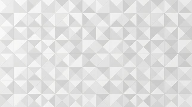 Abstract geometric pattern with light gray triangles and squares on a white background