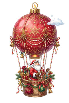 Santa Claus Ornament Hot Air Balloon Pilot.svg