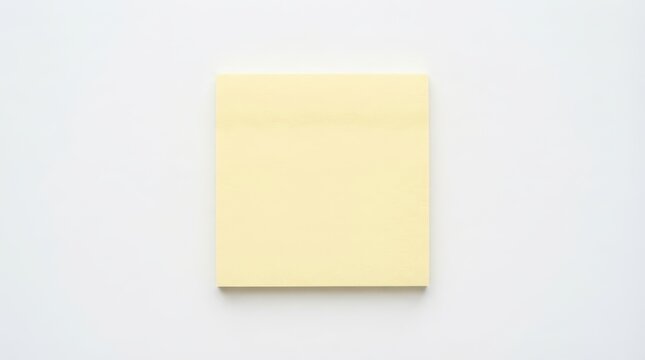 Blank yellow sticky note isolated on white background
