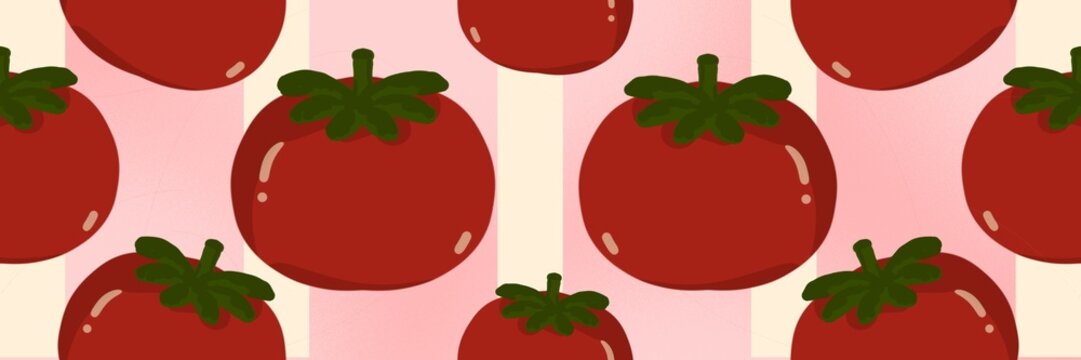 Red Tomato Pattern Background Banner