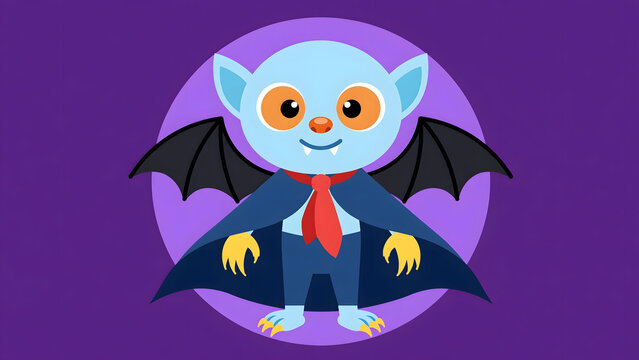 Cute Halloween Vampire Bat &ndash; Cartoon Halloween Character