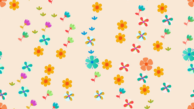 Simple stylized floral pattern