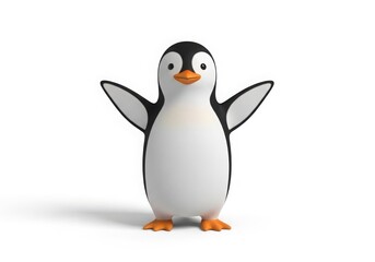 Fototapeta premium Cartoon penguin standing with arms out wide