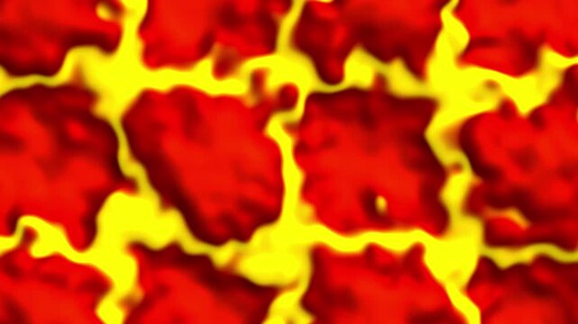 Abstract lava pattern with glowing yellow veins and red molten rock