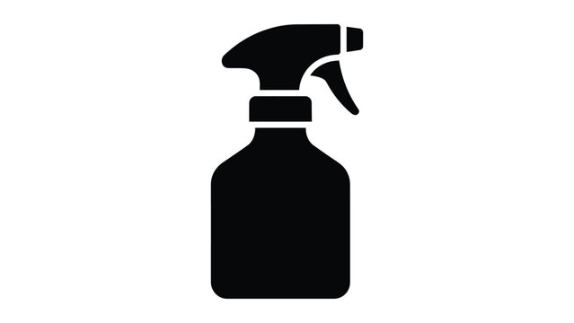 Spray bottle with trigger nozzle on transparent background