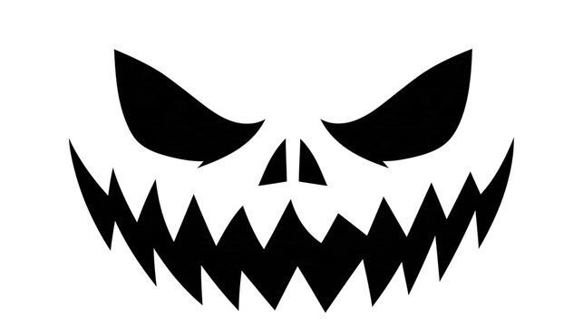 Spooky jagged jack-o-lantern face with sharp teeth and angry eyes