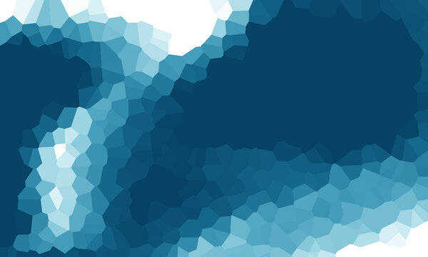 Abstract blue geometric mosaic background with polygonal shapes, modern digital art pattern for creative design projects and wallpaper web icon set in linear style