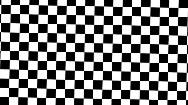 Rotating black and white checkered pattern motion loop background video