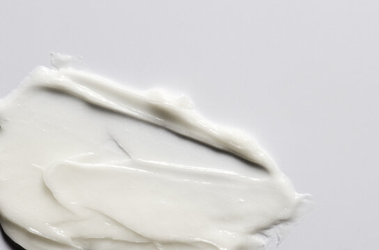 Cosmetic white moisturizing cream lotion for skin care. Copy space
