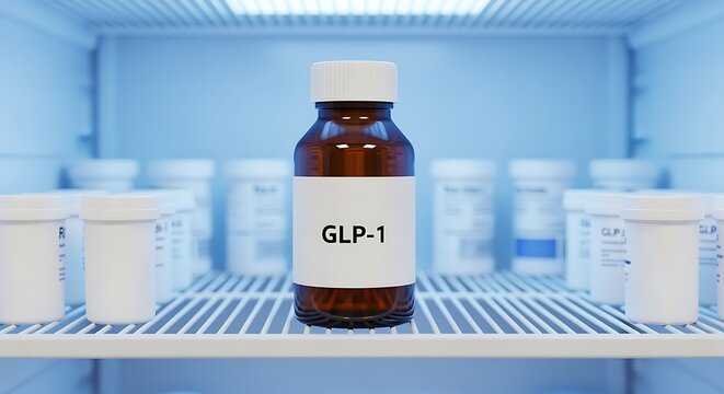 Glp 1 Medication Bottle for Diabetes and Weight Loss Treatment