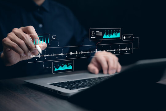 Suspicious activity detection concept with a digital event timeline, highlighted anomaly, user behavior charts and security notification as a professional reviews monitoring data.