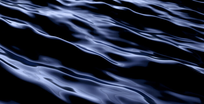Abstract Dark Water Surface. 3D illustration