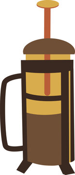 French Press Coffee Maker Illustration