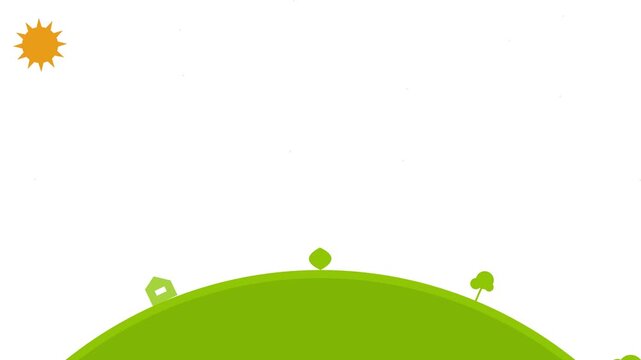 Eco abstract vector animation on white background representing nature conservation and ecology.