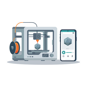 Three dimensional printer manufacturing plastic object with smartphone application control interface
