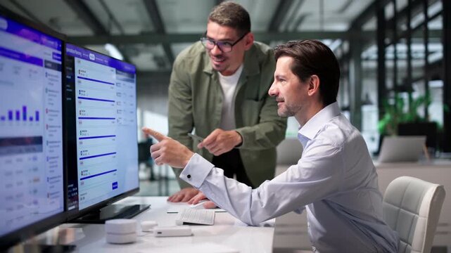 HR Manager Reviews Employee Compensation Data On Desktop