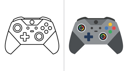 Wireless game console controller gamepad vector illustration © jh