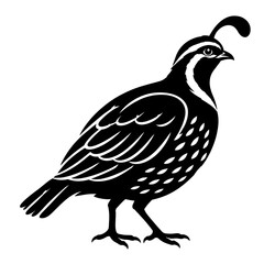 Fototapeta premium Black Partridge Bird Icon PNG – Simple Silhouette