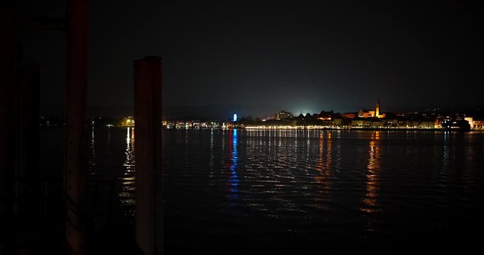 Night scenes of the city of Arona