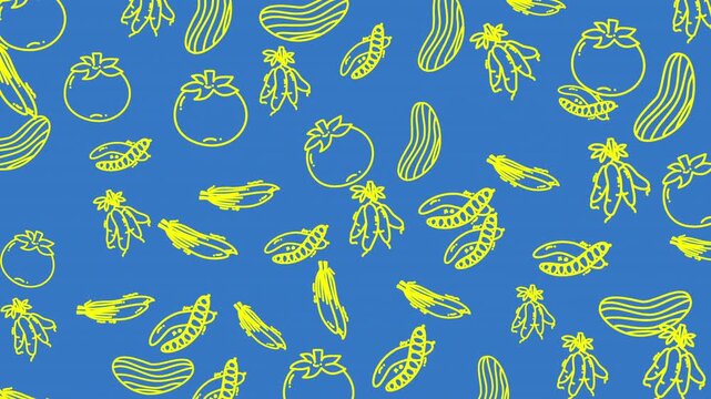 Fruit and vegetable pattern video animation motion