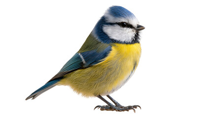 Eurasian blue tit bird with vibrant yellow breast and blue crown feathers © Alaric