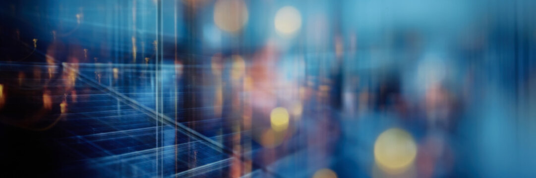 Intentionally Blurred Solar City Concept with Renewable Energy a
