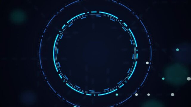 Cyan HUD reticle interface rotating seamless loop motion background
