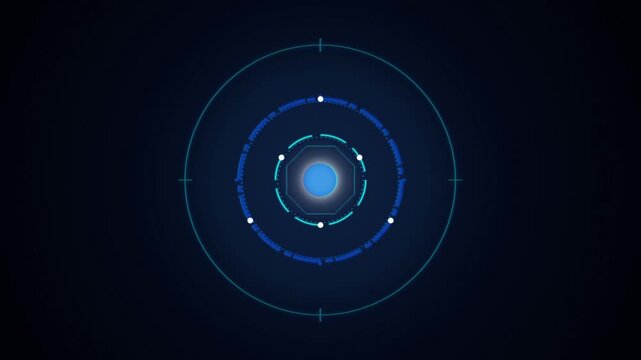 Sci fi HUD UI element rotating rings seamless loop motion background