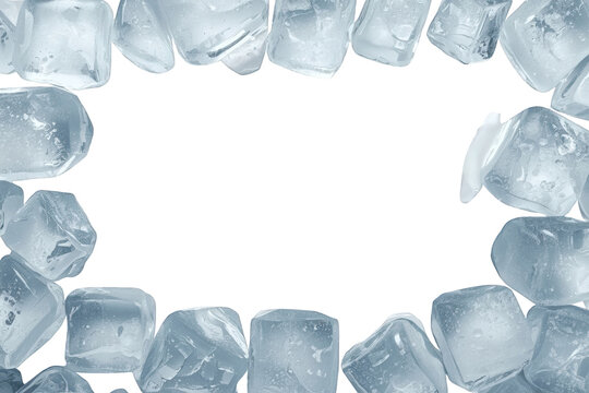 Open rectangular ice cube frame with frosted edges