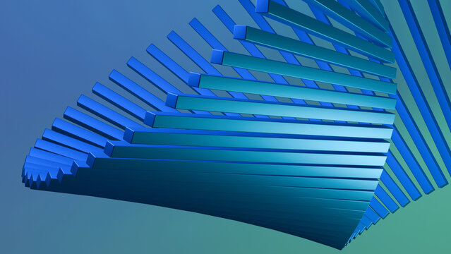 3D abstract blue parametric geometric structure, perfect for modern tech backgrounds, corporate presentations, and digital banner design