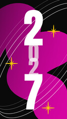 Fototapeta premium Event celebration for the year 2027 with creative design and bright colors