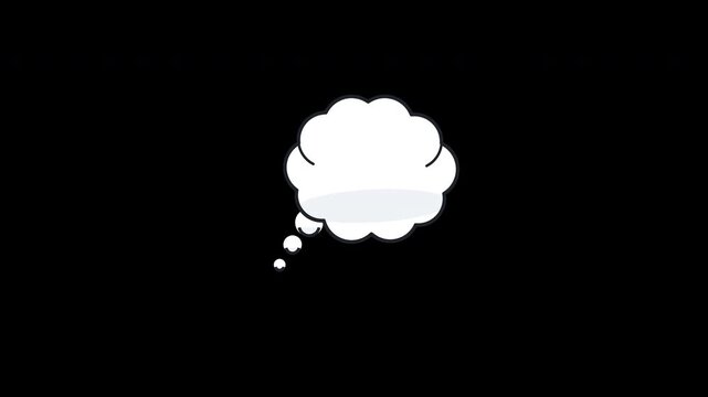 Animated White Thought Bubble on Black Background